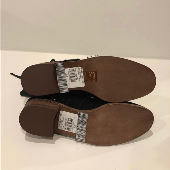 See By Chole Tassel Strap Studded Suede Flat Boots - Size 36.5 - NEW - in Black - Picture 8 of 8